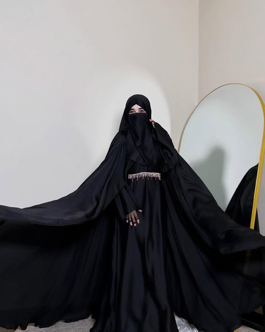 Premium Black Farasha Abaya for Special Occasions
