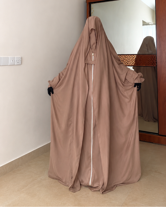 Premium Front Zip Jilbab Set for Women – Elegant Full Coverage Prayer Jilbab