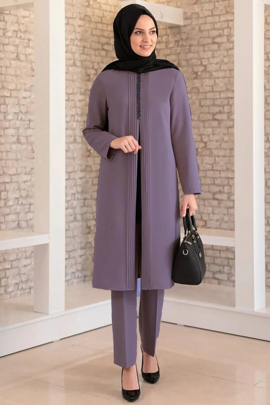 Fashion Showcase Double Crepe Top & Bottom