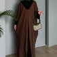 Modest 3-Piece Brown Abaya Co-Ord Set with Inner Dress & Outer Kimono