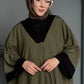 Modest 3-Piece Bottle Green Abaya Co-Ord Set with Inner Dress & Outer Kimono