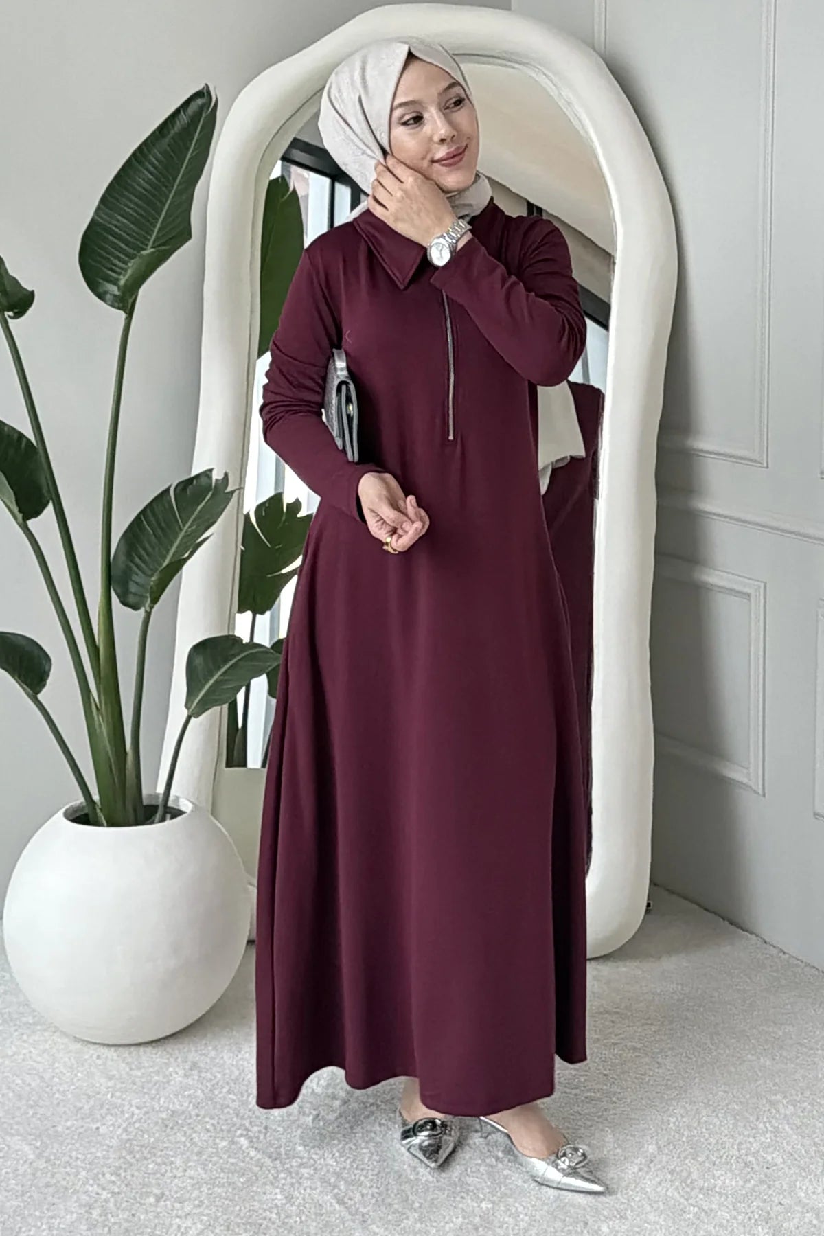 Premium Elegant Modest Dress Abaya with Matching Hijab – Luxury Islamic Wear for Daily