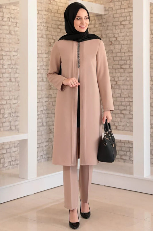 Fashion Showcase Double Crepe Top & Bottom