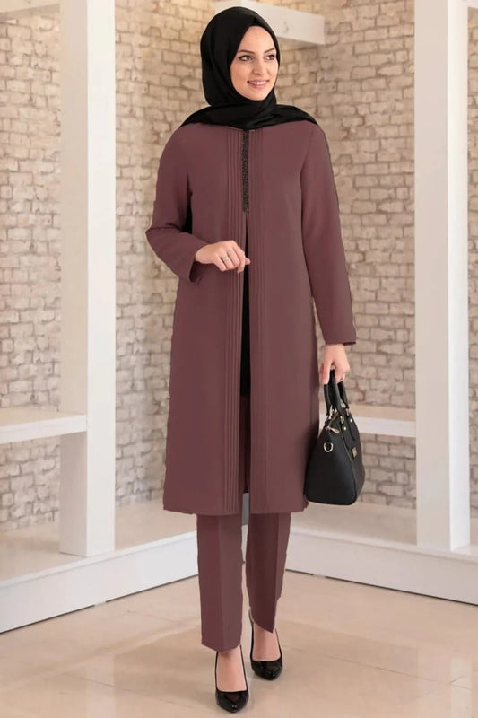 Fashion Showcase Double Crepe Top & Bottom