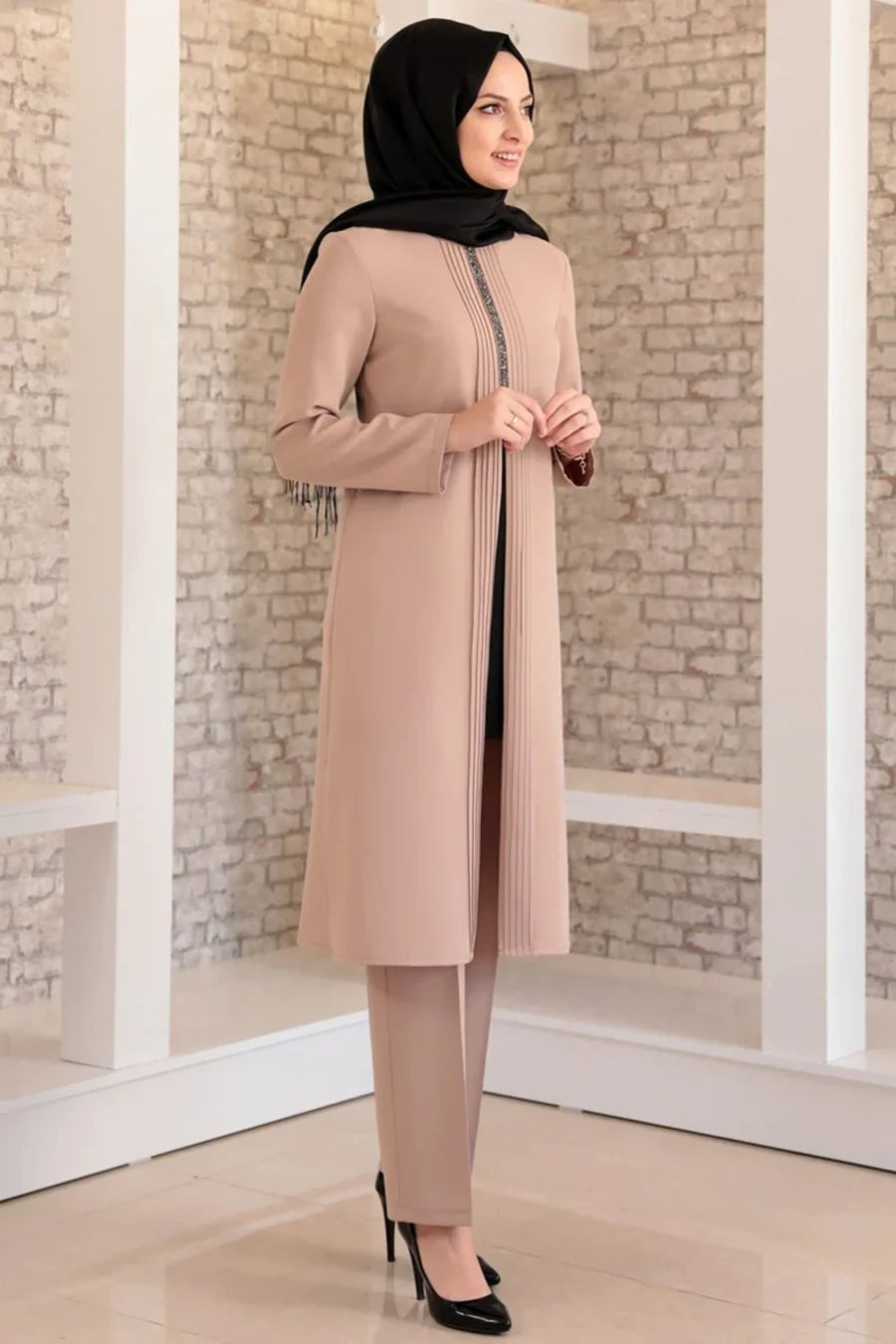 Fashion Showcase Double Crepe Top & Bottom