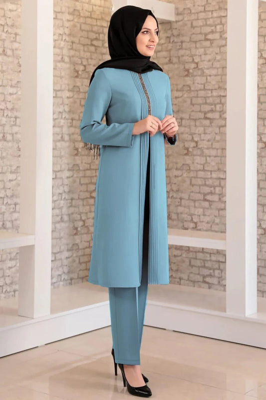 Fashion Showcase Double Crepe Top & Bottom