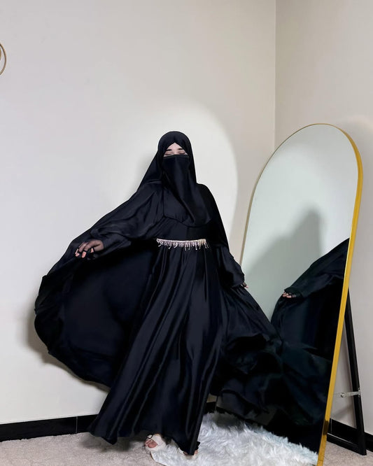 Premium Black Farasha Abaya for Special Occasions