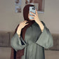 Imported TikTok Fabric Abaya with Matching Hijab  Elegant Modest Wear