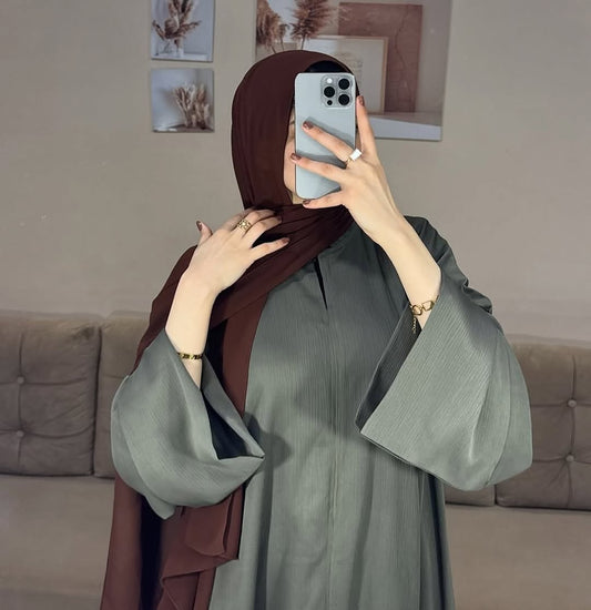 Imported TikTok Fabric Abaya with Matching Hijab  Elegant Modest Wear