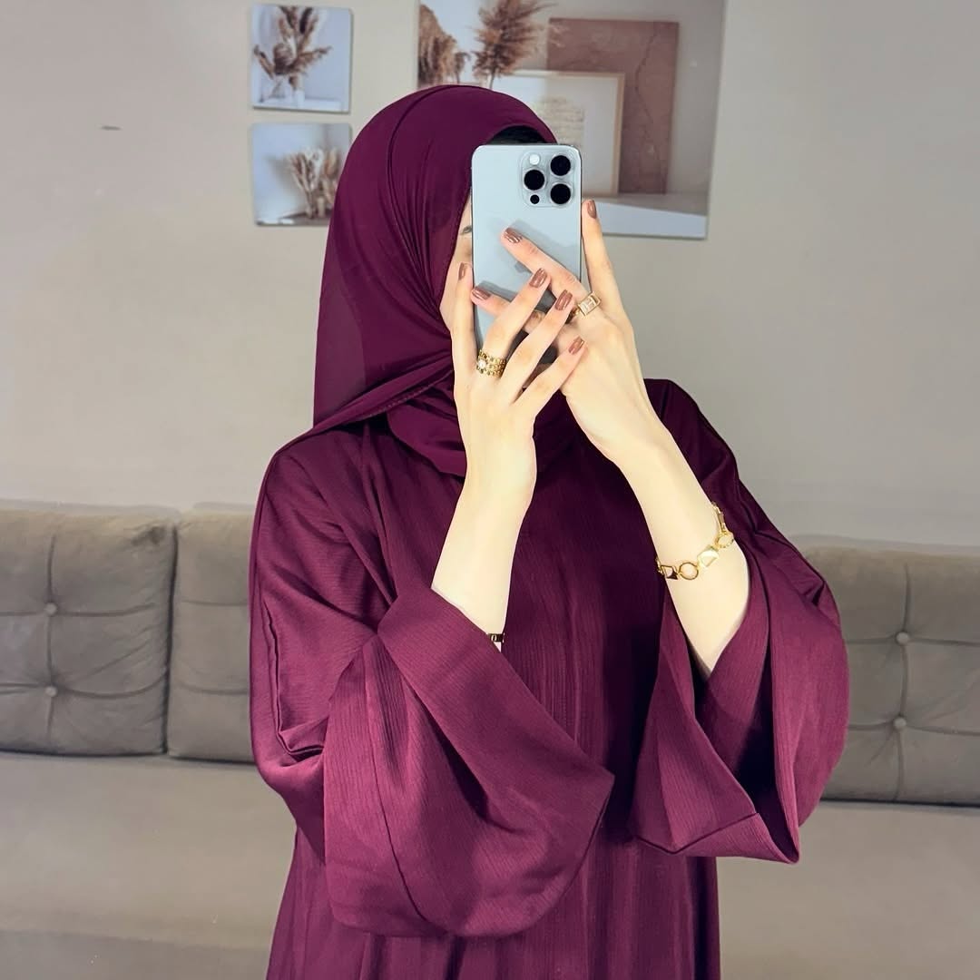 Imported TikTok Fabric Abaya with Matching Hijab  Elegant Modest Wear