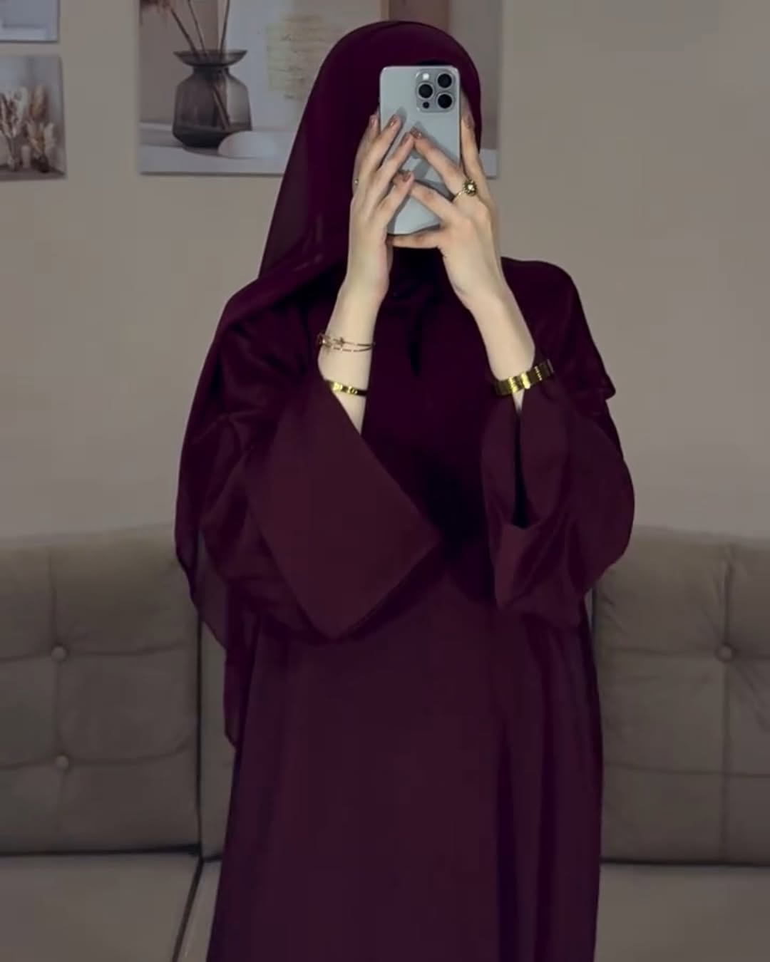 Imported TikTok Fabric Abaya with Matching Hijab  Elegant Modest Wear