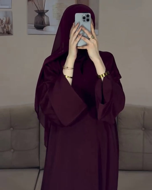 Imported TikTok Fabric Abaya with Matching Hijab  Elegant Modest Wear
