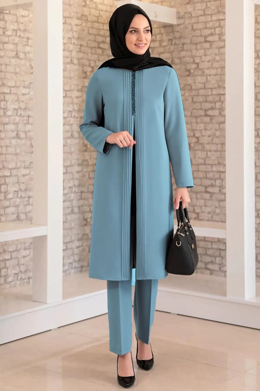 Fashion Showcase Double Crepe Top & Bottom