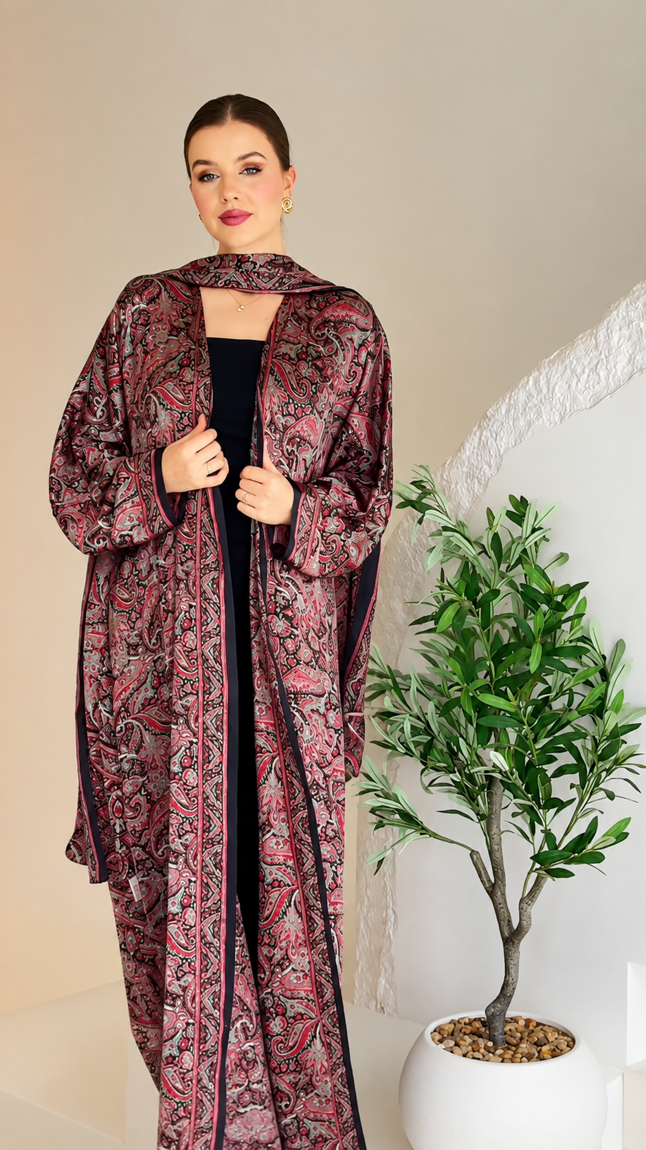 Premium Printed Shrug Abaya With Matching Dupatta