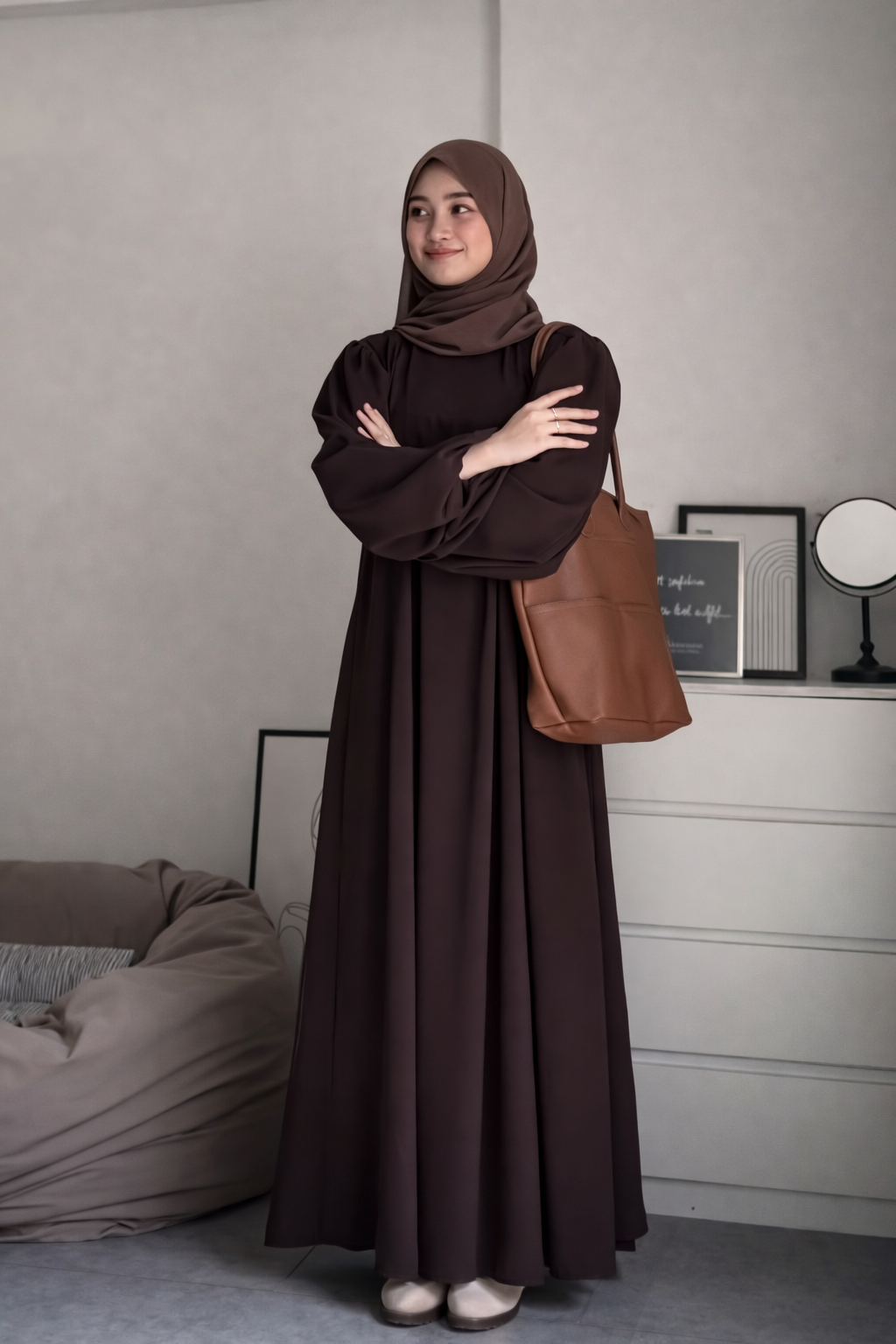 Premium Plain Daily Wear Full-Length Abaya with Matching Hijab – Comfortable & Modest