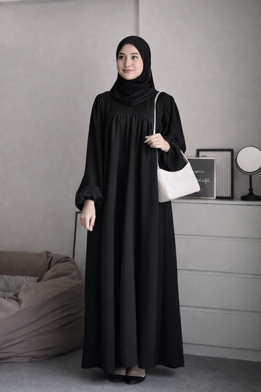Premium Plain Daily Wear Full-Length Abaya with Matching Hijab – Comfortable & Modest