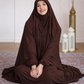 Premium Chocolate Brown Nursing Khimar Abaya Set – Elegant Modest Wear