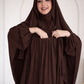 Premium Chocolate Brown Nursing Khimar Abaya Set – Elegant Modest Wear
