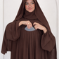 Premium Chocolate Brown Nursing Khimar Abaya Set – Elegant Modest Wear