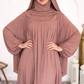 Elegant Pleated Front Abaya with Matching Khimar | Premium Modest Wear