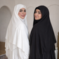Premium Modest Prayer Abaya Set with Khimar – Black & White Edition