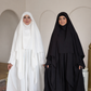Premium Modest Prayer Abaya Set with Khimar – Black & White Edition