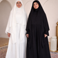 Premium Modest Prayer Abaya Set with Khimar – Black & White Edition