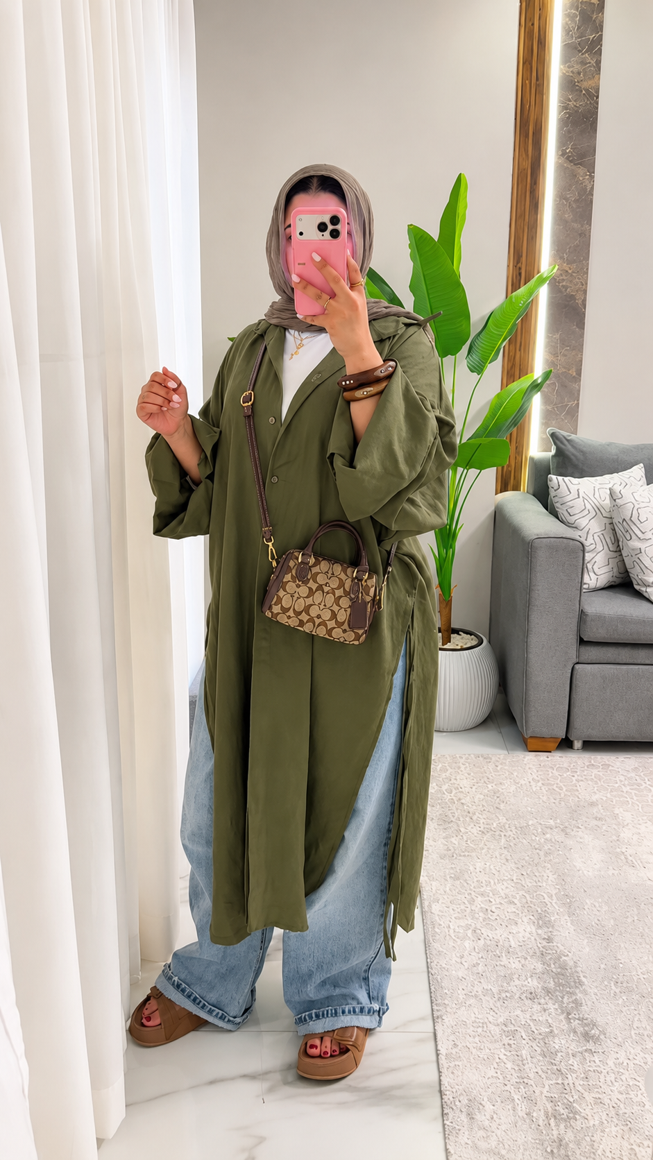 Premium Oversized Front Open Shirt Abaya