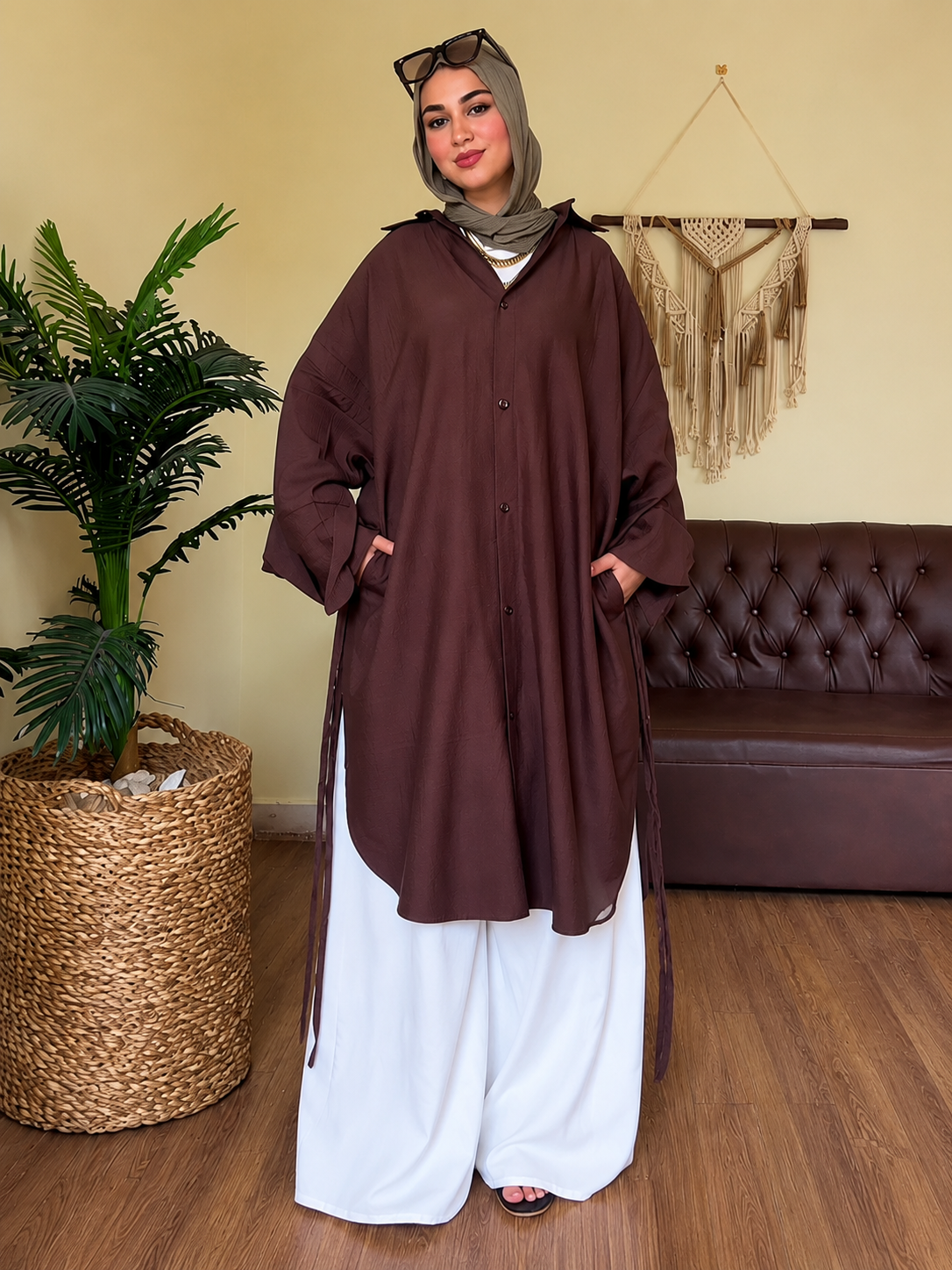 Chocolate Brown Modest One Piece Outfit – Abaya Store