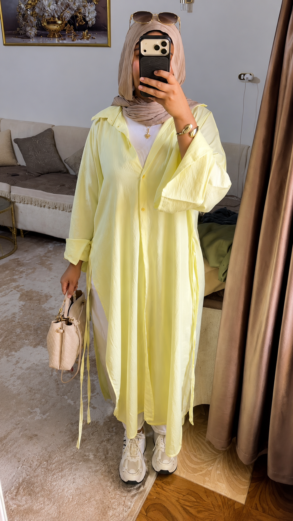 Premium White Modest One Piece Outfit With Fringe Detail