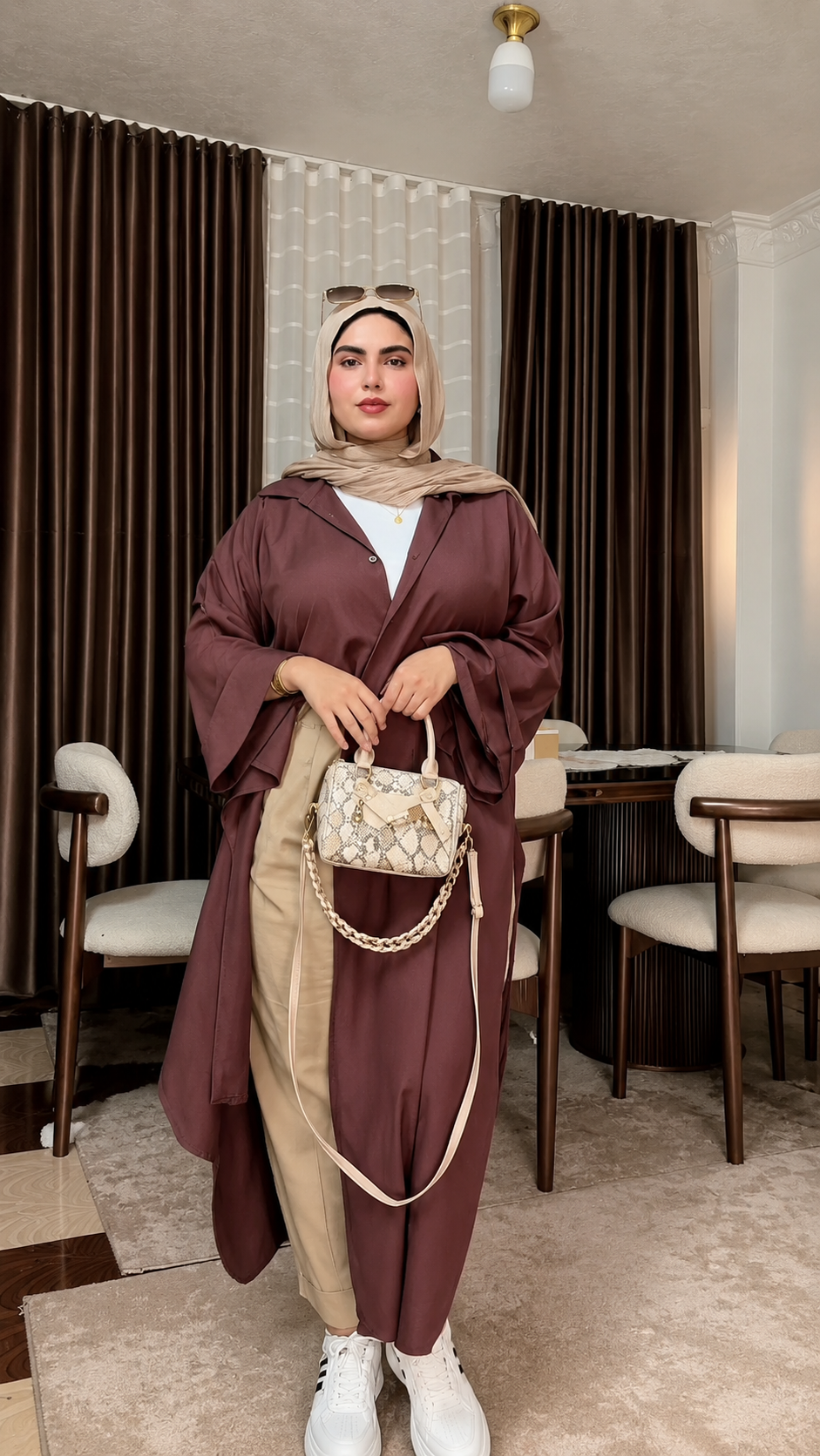 Premium White Modest One Piece Outfit With Fringe Detail