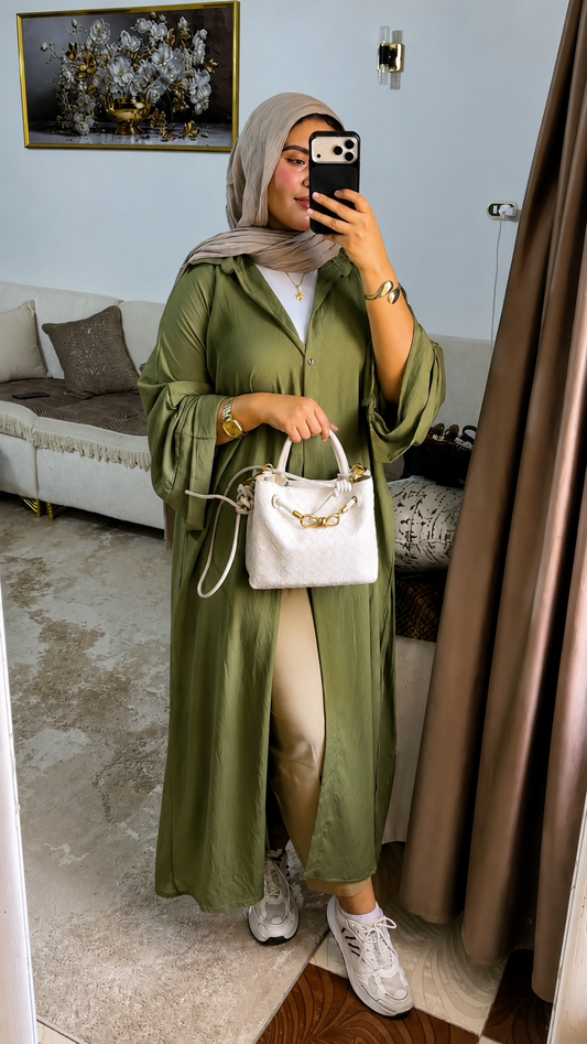 Premium White Modest One Piece Outfit With Fringe Detail