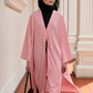 Premium Black Polka Dot Shrug Abaya 3-Piece Set – Flowy Open Front Shrug, Inner Dress & Matching Hijab