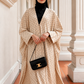 Premium Black Polka Dot Shrug Abaya 3-Piece Set – Flowy Open Front Shrug, Inner Dress & Matching Hijab