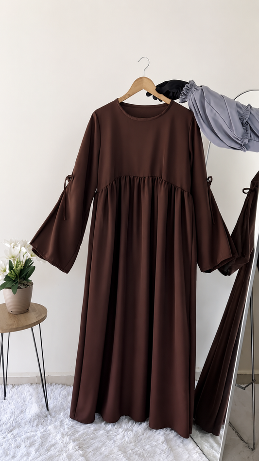 Premium Chocolate Brown One Piece Abaya for Women – Everyday Modest Wear