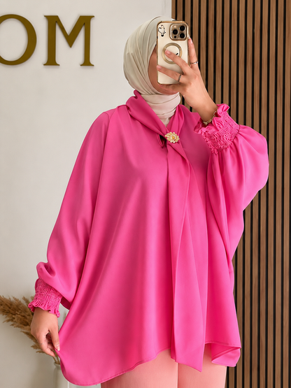 Premium Tie Neck Top for Women – Elegant Modest Top | Everyday Wear