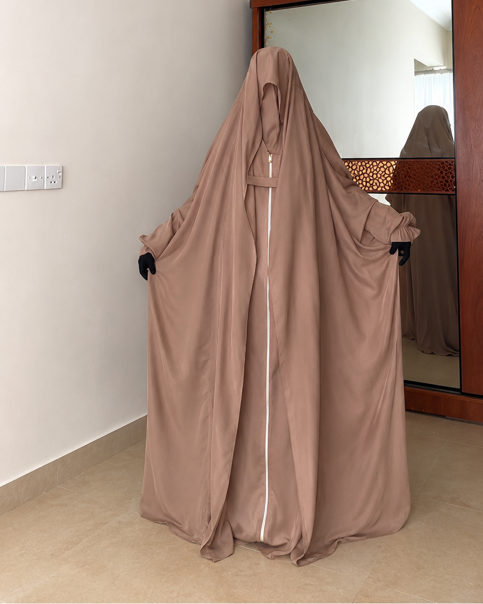 Premium Front Zip Jilbab Set for Women – Elegant Full Coverage Prayer Jilbab