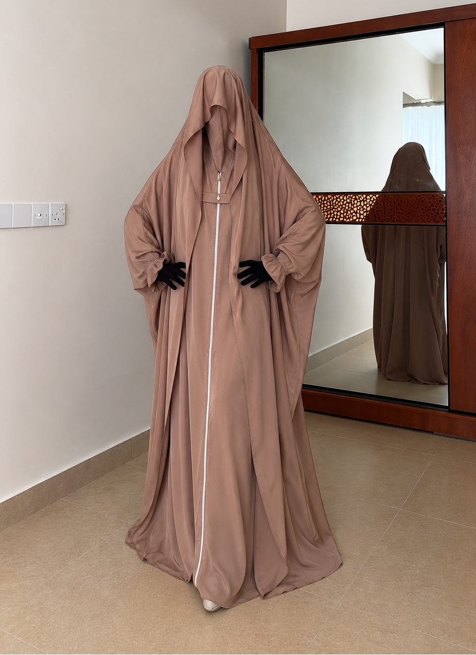 Premium Front Zip Jilbab Set for Women – Elegant Full Coverage Prayer Jilbab