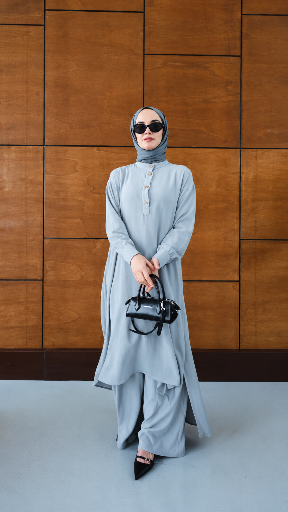 Premium Layered Co-Ord Abaya Set with Dupatta – Elegant Flowy Modest Wear for Women