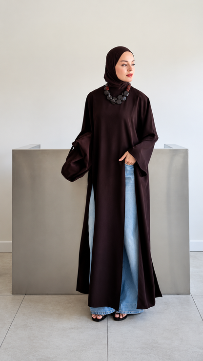 Premium Front Open One Piece Abaya for Women – Elegant Modest Long Shrug Style Abaya