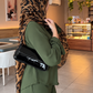 Premium Olive Green Co-Ord Set Abaya – Relaxed Top & Wide-Leg Bottom