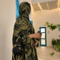 Premium Green Printed Shrug Abaya with Matching Hijab