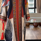 Premium Multicolor Border Print Abaya with Matching Hijab