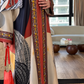 Premium Multicolor Border Print Abaya with Matching Hijab