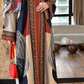 Premium Multicolor Border Print Abaya with Matching Hijab