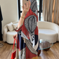 Premium Multicolor Border Print Abaya with Matching Hijab