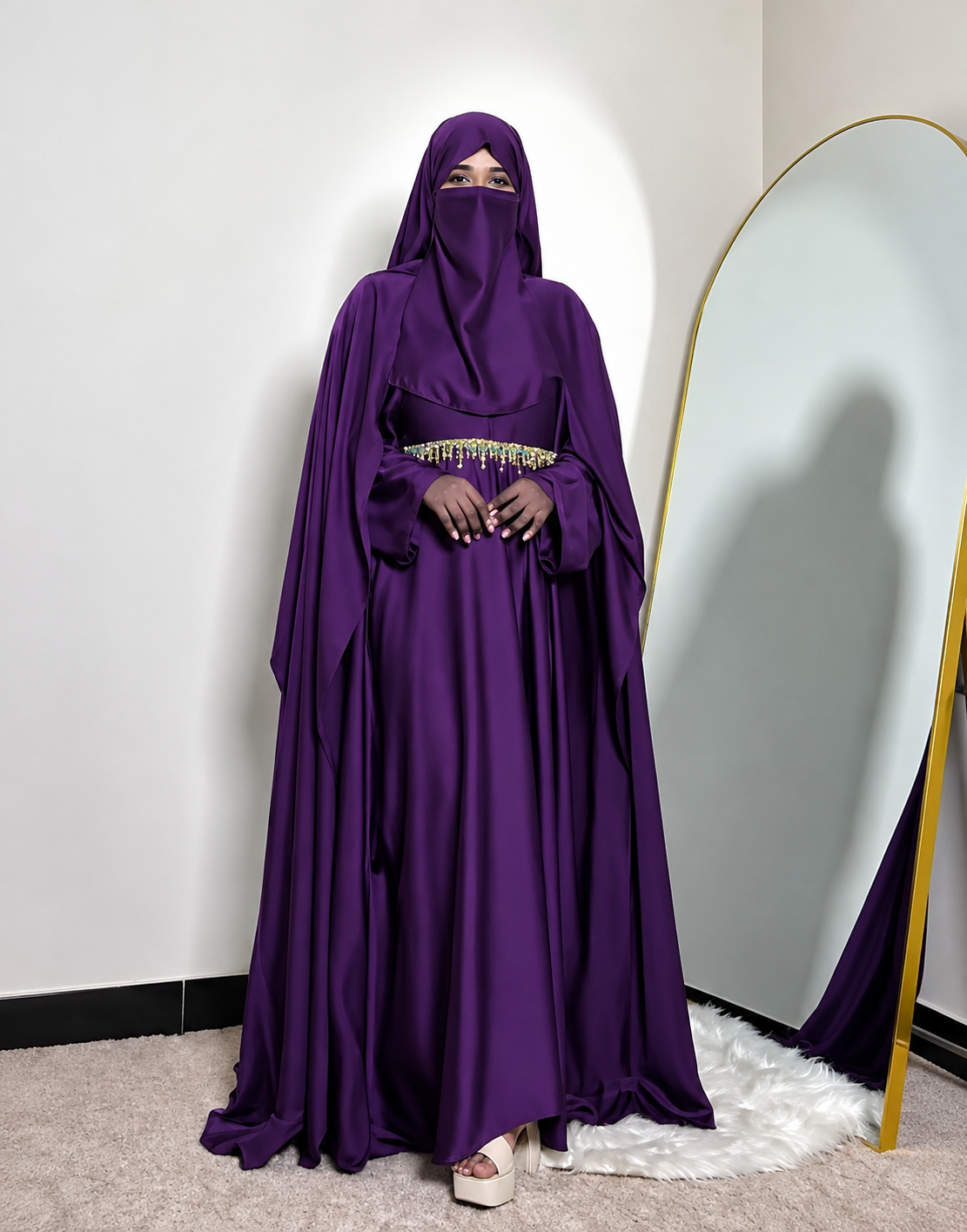 Premium Black Farasha Abaya for Special Occasions