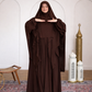 Premium Chocolate Brown Nursing Khimar Abaya Set – Elegant Modest Wear