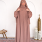 Premium Chocolate Brown Nursing Khimar Abaya Set – Elegant Modest Wear