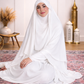 Premium Modest Prayer Abaya Set with Khimar – Black & White Edition